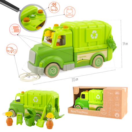 Routoudou - camion poubelle Vert 2 - vertbaudet enfant 