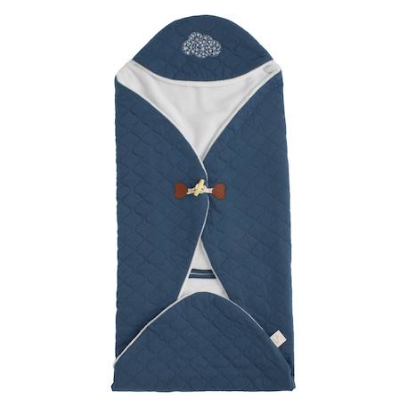 Couverture nomade à capuche en coton - esmee Blanc/bleu+Blanc/rose+Bleu+Rose 7 - vertbaudet enfant 