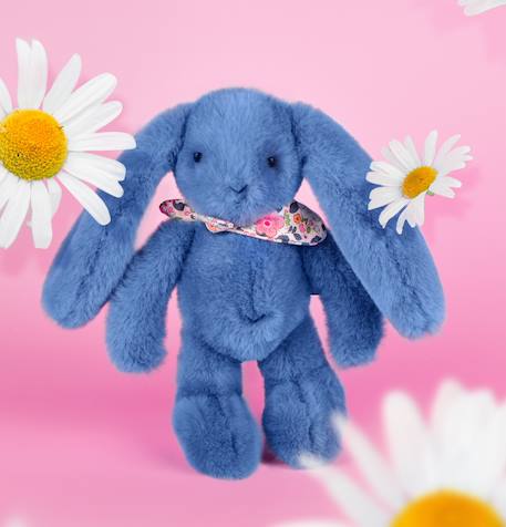 Peluche lapin fleurette 25 cm Blanc+Bleu+Orange+Rose+Vert 11 - vertbaudet enfant 