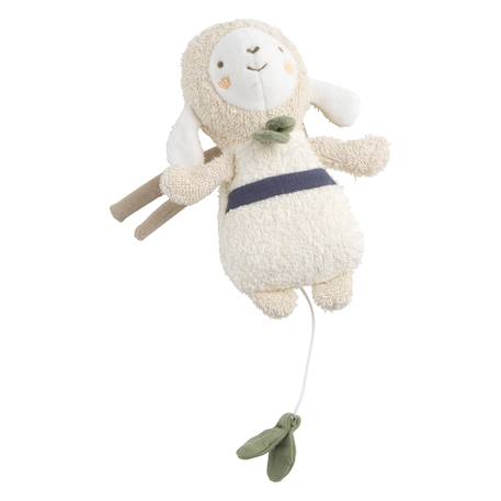 Peluche mini musical en bouclette coton bio - petit soleil Beige/bleu+Beige/jaune+Beige/rose 1 - vertbaudet enfant 