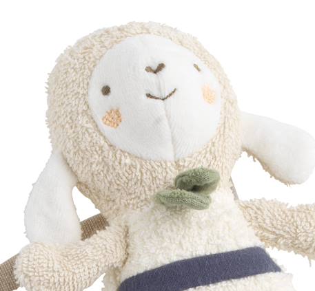 Peluche mini musical en bouclette coton bio - petit soleil Beige/bleu+Beige/jaune+Beige/rose 2 - vertbaudet enfant 