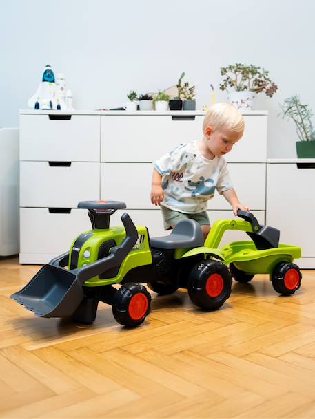 Porteur tracteur claas 1er âge avec pelle frontale, excavatrice et remorque Vert claas 4 - vertbaudet enfant 
