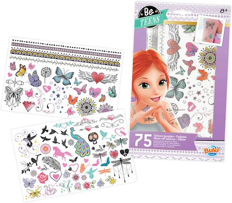75 tattoos lavables paillettes Rose 1 - vertbaudet enfant 