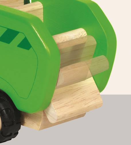 Camion poubelle en bois Vert 2 - vertbaudet enfant 