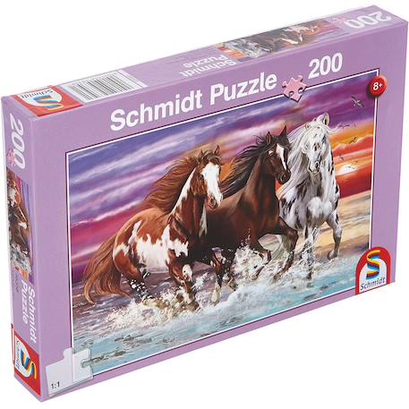 Puzzle trio de chevaux sauvages 200 pcs Violet 1 - vertbaudet enfant 