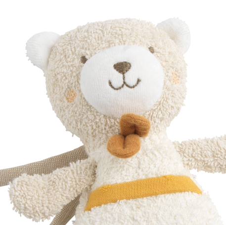 Peluche mini musical en bouclette coton bio - petit soleil Beige/bleu+Beige/jaune+Beige/rose 4 - vertbaudet enfant 