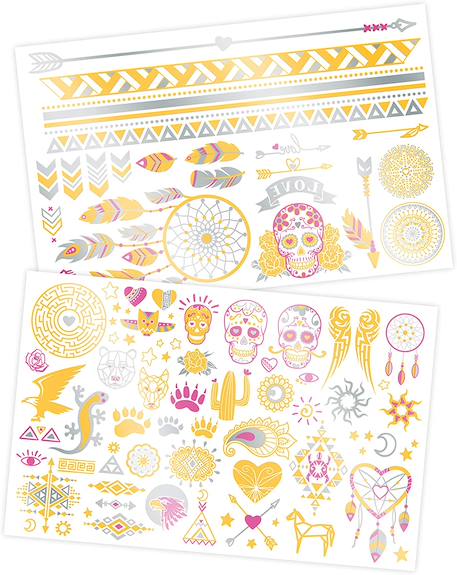 75 tattoos lavables métalliques Rose 3 - vertbaudet enfant 