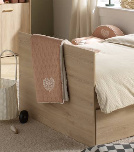 Couverture bébé en coton avec broderie - petit coeur Bleu+Rose 5 - vertbaudet enfant 