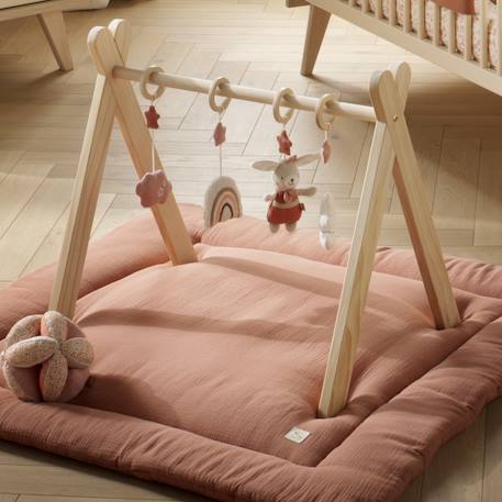 Arche d'éveil bois avec 4 jouets Beige/bleu+Beige/jaune+Beige/rose+Bleu+Ecru/caramel+Jaune+Jaune/vert+Marron+Rose 6 - vertbaudet enfant 