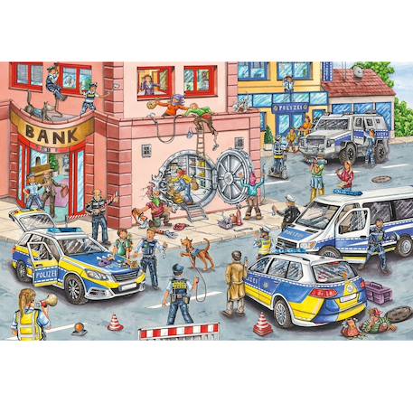Puzzle opération de police 100 pcs Bleu 3 - vertbaudet enfant 