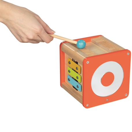 Cube de motricité et d'activités musicales Rouge 2 - vertbaudet enfant 
