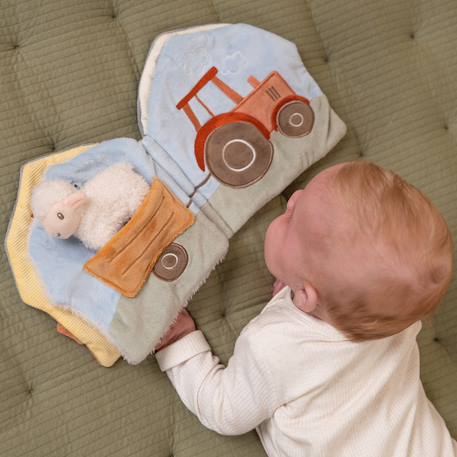 Livre d'activités tissu little farm Rouge 2 - vertbaudet enfant 
