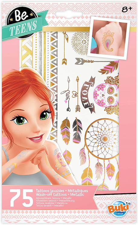 75 tattoos lavables métalliques Rose 2 - vertbaudet enfant 