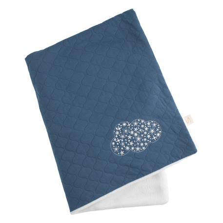Couverture bébé en coton avec broderie - petit coeur Bleu+Rose 1 - vertbaudet enfant 