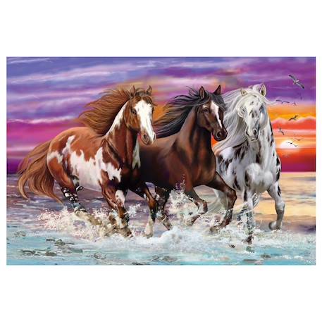 Puzzle trio de chevaux sauvages 200 pcs Violet 2 - vertbaudet enfant 