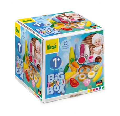 Big box junior - 20 aliments en bois Bleu 3 - vertbaudet enfant 