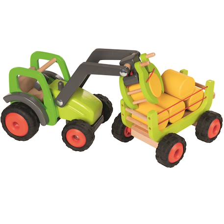 Tracteur avec remorque à foin Vert 2 - vertbaudet enfant 