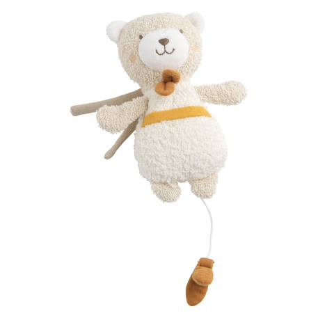 Peluche mini musical en bouclette coton bio - petit soleil Beige/bleu+Beige/jaune+Beige/rose 3 - vertbaudet enfant 