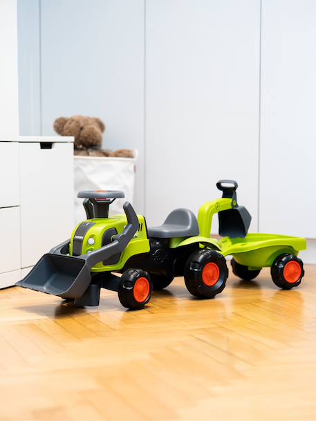 Porteur tracteur claas 1er âge avec pelle frontale, excavatrice et remorque Vert claas 6 - vertbaudet enfant 