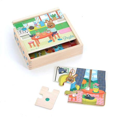 4 puzzles la maison Bleu 4 - vertbaudet enfant 