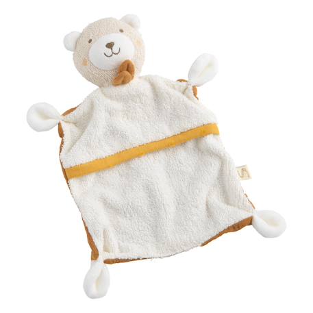 Doudou mouchoir en coton bio - petit soleil Bleu+Jaune+Rose 3 - vertbaudet enfant 
