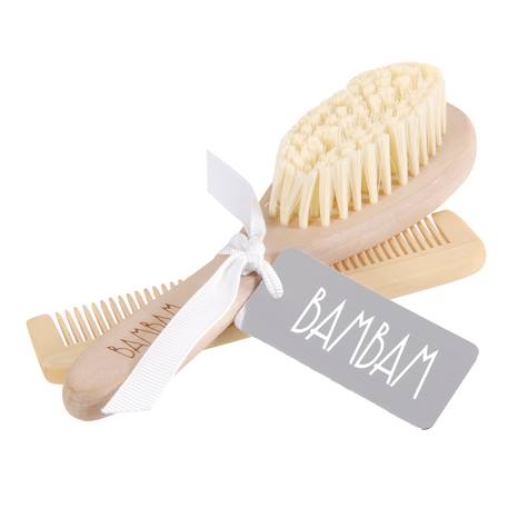 Brosse et peigne en bois Beige 1 - vertbaudet enfant 