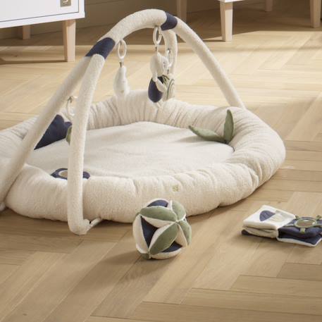 Balle sensorielle en coton bio et bouclette - petit coeur Jaune+Rose+Vert 8 - vertbaudet enfant 