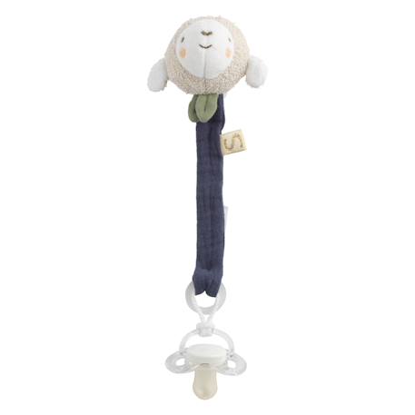 Attache -tétine en coton bio et bouclette - petit soleil Beige+Bleu+Rose 3 - vertbaudet enfant 
