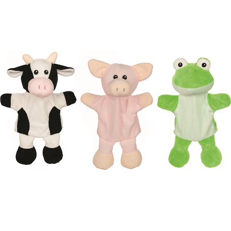 Marionnettes vache cochon grenouille Blanc 1 - vertbaudet enfant 