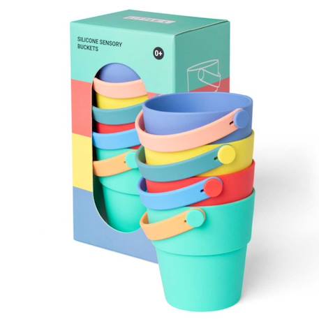Seaux empilables en silicone Vert 4 - vertbaudet enfant 