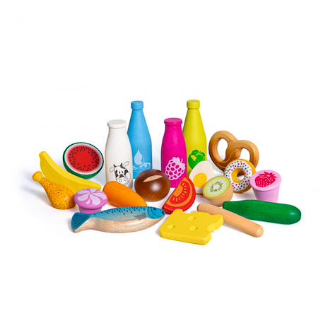 Big box junior - 20 aliments en bois Bleu 2 - vertbaudet enfant 