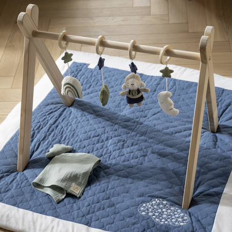 Arche d'éveil bois avec 4 jouets Beige/bleu+Beige/jaune+Beige/rose+Bleu+Ecru/caramel+Jaune+Jaune/vert+Marron+Rose 2 - vertbaudet enfant 