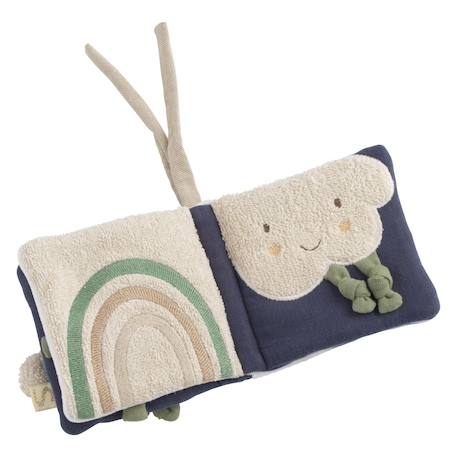 Livre d'éveil bébé en coton bio - petit soleil Bleu+Jaune+Rose 2 - vertbaudet enfant 