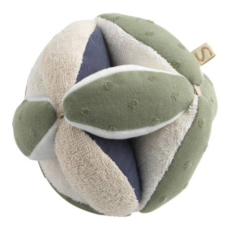 Balle sensorielle en coton bio et bouclette - petit coeur Jaune+Rose+Vert 7 - vertbaudet enfant 