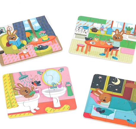 4 puzzles la maison Bleu 5 - vertbaudet enfant 
