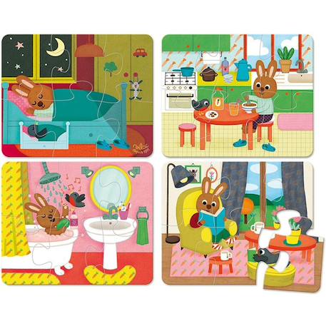 4 puzzles la maison Bleu 2 - vertbaudet enfant 