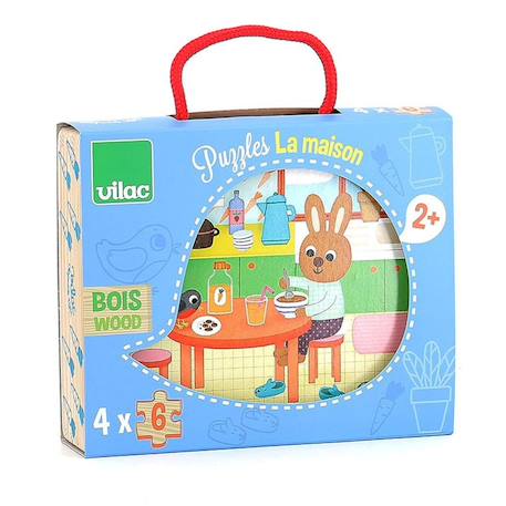 4 puzzles la maison Bleu 1 - vertbaudet enfant 