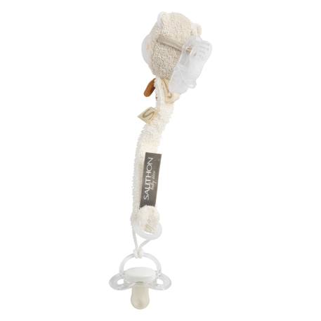 Attache -tétine en coton bio et bouclette - petit soleil Beige+Bleu+Rose 2 - vertbaudet enfant 