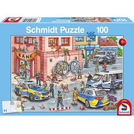 Puzzle opération de police 100 pcs Bleu 1 - vertbaudet enfant 