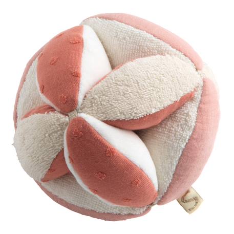 Balle sensorielle en coton bio et bouclette - petit coeur Jaune+Rose+Vert 4 - vertbaudet enfant 