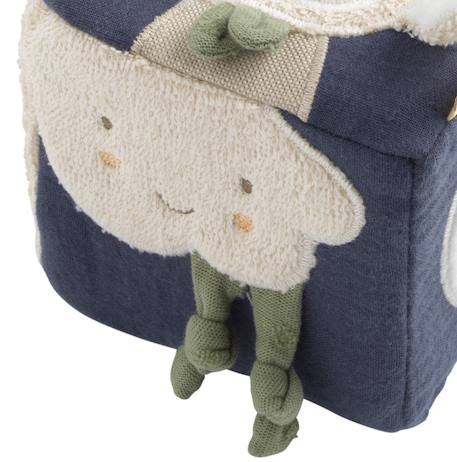 Cube d'activités bébé en coton bio - petit coeur Bleu+Jaune+Rose 2 - vertbaudet enfant 
