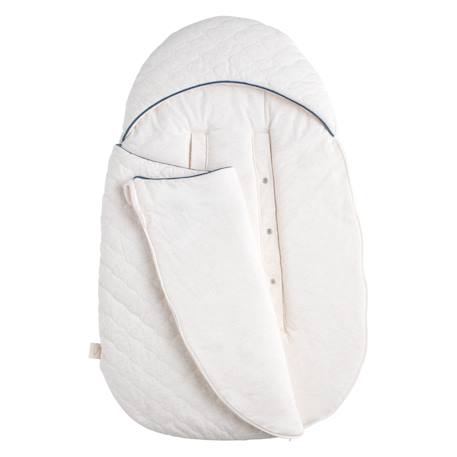 Nid d'ange bébé 5 attaches en coton matelassé - petit coeur Blanc/bleu+Blanc/rose 3 - vertbaudet enfant 