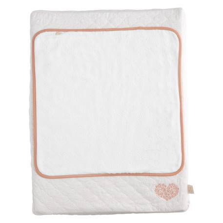 Matelas à langer en coton avec serviette - petit coeur Beige/bleu+Beige/rose 6 - vertbaudet enfant 
