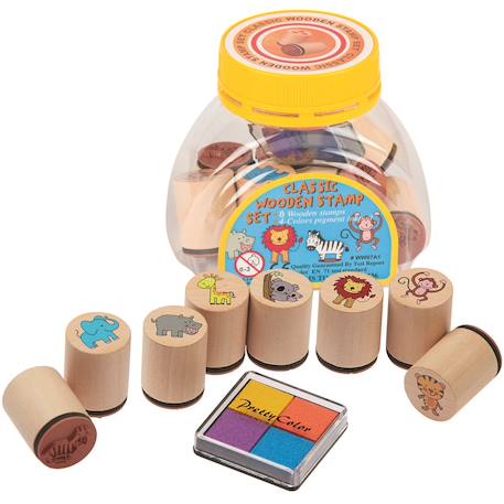 Tampons encreurs animaux avec coussins d'encre Multicolore 1 - vertbaudet enfant 