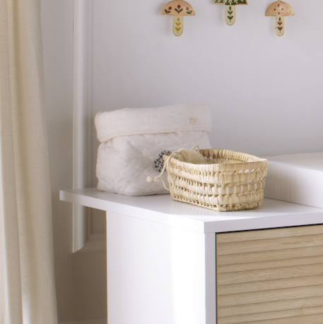 Lot de 2 panières de rangement en coton matelassé - petit nuage Blanc/bleu+Blanc/rose 2 - vertbaudet enfant 