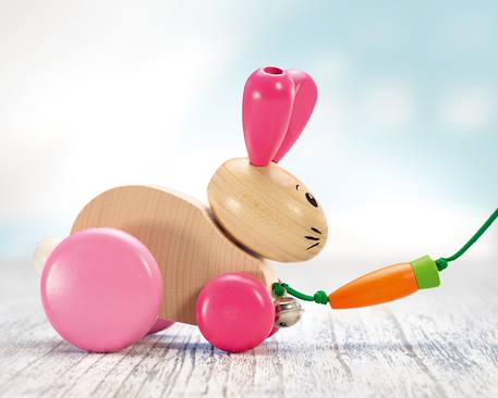 Lapin en bois massif à tirer Rose 4 - vertbaudet enfant 