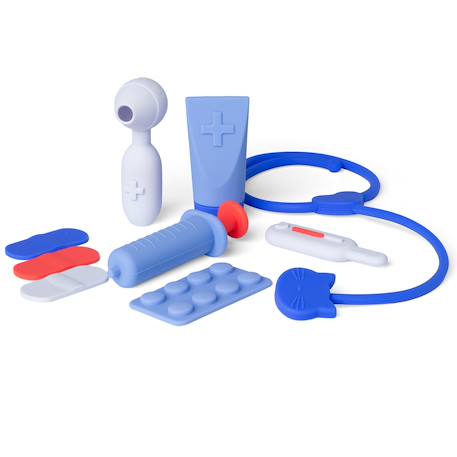 Set de docteur en silicone Bleu 2 - vertbaudet enfant 
