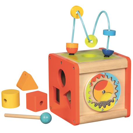 Cube de motricité et d'activités musicales Rouge 1 - vertbaudet enfant 