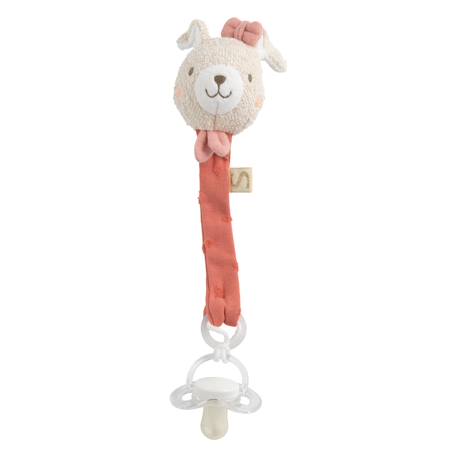 Attache -tétine en coton bio et bouclette - petit soleil Beige+Bleu+Rose 5 - vertbaudet enfant 