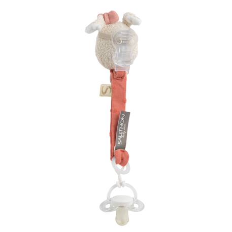 Attache -tétine en coton bio et bouclette - petit soleil Beige+Bleu+Rose 6 - vertbaudet enfant 